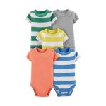 Carter’s Unisex 5-Pack Multicolored Cotton Bodysuits