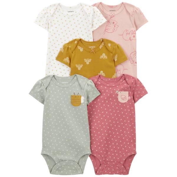 Carter’s Unisex 5-Pack Multicolored Cotton Bodysuits