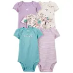 Carter’s Unisex 5-Pack Multicolored Cotton Bodysuits